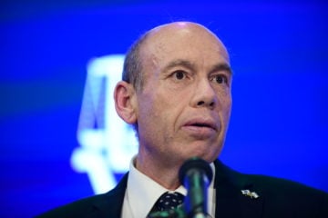 State Comptroller Matanyahu Engelman speaks at the annual Justice Conference in Airport City, outside Tel Aviv, on September 3, 2019.