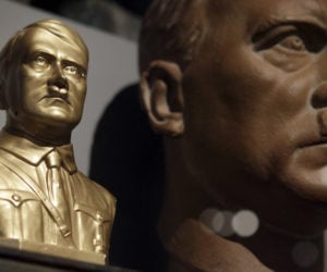 Two busts of Adolf Hitler are pictured during a preview for the exhIbition 'Hitler and the Germans - nation and crime' in Berlin, Germany, Wednesday, Oct. 13, 2010.