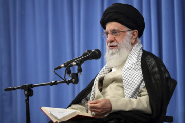Iranian Supreme Leader Ayatollah Ali Khamenei speaks in a meeting in Tehran, Iran, Tuesday, Sept. 17, 2019.