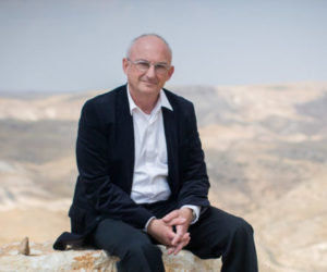 Prof. Arieh Eldad poses for a picture at his home in Kfar Adumim, April 14, 2016.