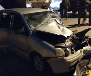 Car said to be used in ramming attack against Israeli Border Police, October 17, 2019.