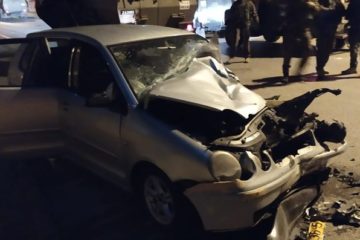 Car said to be used in ramming attack against Israeli Border Police, October 17, 2019.