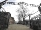 The Nazi death camp Auschwitz-Birkenau in Oswiecim, Poland. The sign over the gate reads "work makes one free."