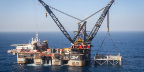 View of the Israeli Leviathan gas field