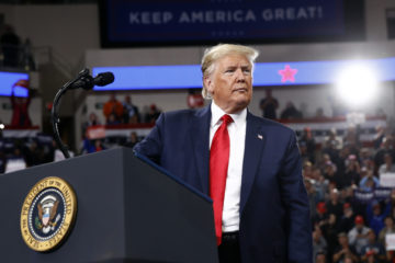 President Donald Trump speaks at a campaign rally, Tuesday, Dec. 10, 2019, in Hershey, Pa.