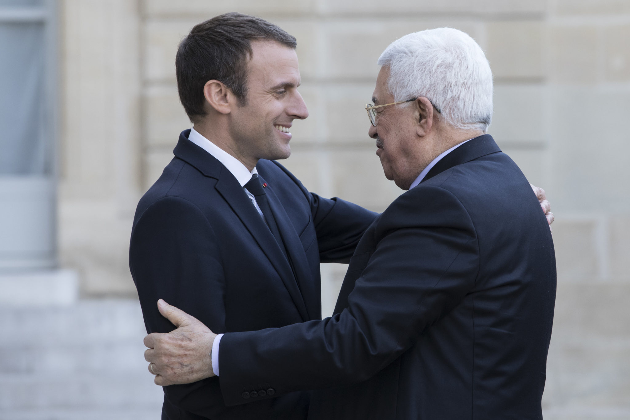 French President Macron and Abbas