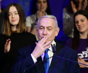 Prime Minister Benjamin Netanyahu at an event marking the 8th night of the Jewish holiday of Chanukah, on December 29, 2019.