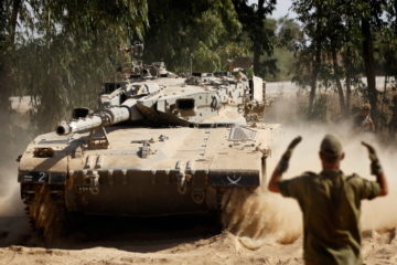 IDF tanks redeploy in southern Israel.