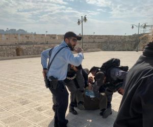 Former MK Yehudah Glick detained by police on the Temple Mount, February 18, 2020.