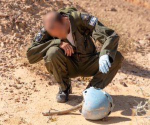 Recovered helmet of Israel Air Force pilot Major Daniel (Danny) Guri