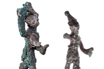 The two ‘smiting god’ figurines_Credit T Rogovski