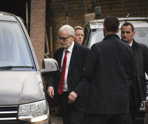 Outgoing Labour Leader Jeremy Corbyn, left, after losing in the December general election.