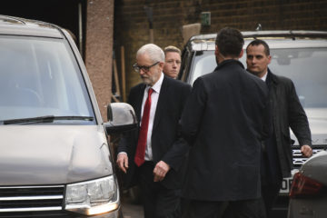 Outgoing Labour Leader Jeremy Corbyn, left, after losing in the December general election.