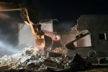 IDF demolishing home of terrorist Ahmad Qanba in the Jenin refugee camp, February 6, 2020.