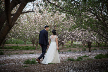 An Israeli couple on their wedding day