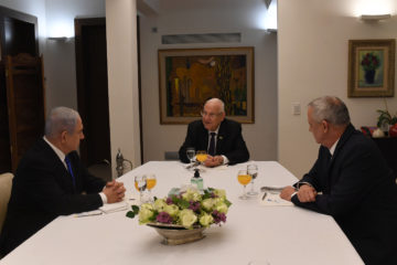 President Rivlin at meeting with MKs Gantz and Netanyahu III - 15 March 2020