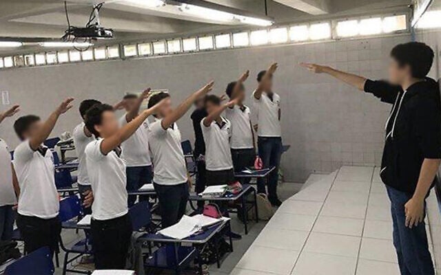Brazilian teenagers give Nazi salute to fellow classmate