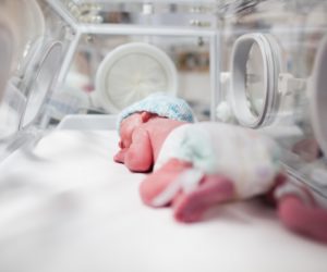 illustrative baby in incubator