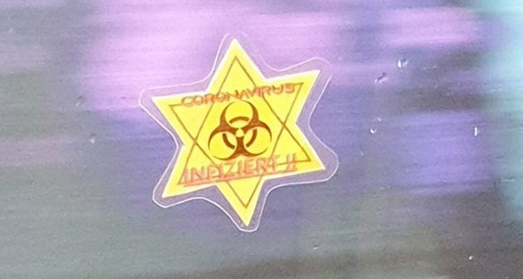 Anti-Semitic sticker in Germany links Jews to pandemic