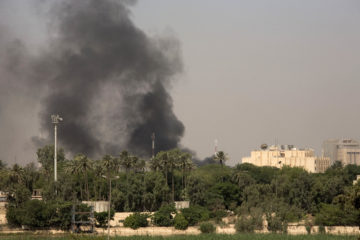 smoke US embassy Baghdad