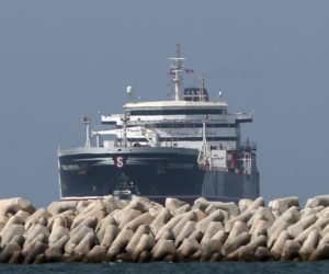 Ship outside Port Rashid in Dubai