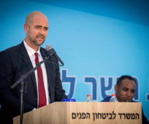 Newly appointed minister of Public Security Amir Ohana in Jerusalem on May 18, 2020. (Flash 90/Yonatan Sindel)