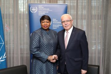 ICC Prosecutor Bensouda with Palestinian Foreign Minister al-Maliki