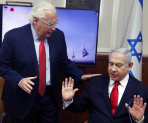 Prime Minister Benjamin Netanyahu and US Ambassador Israel David Friedman