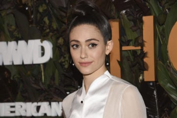 Actress Emmy Rossum attending the Women's Wear Daily Awards on Oct. 29, 2019, in New York. (AP/Evan Agostini)