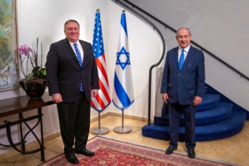 U.S. Secretary of State Michael R. Pompeo with Prime Minister Benjamin Netanyahu in Jerusalem. May 13, 2020. (U.S. State Department/Ron Przysucha)