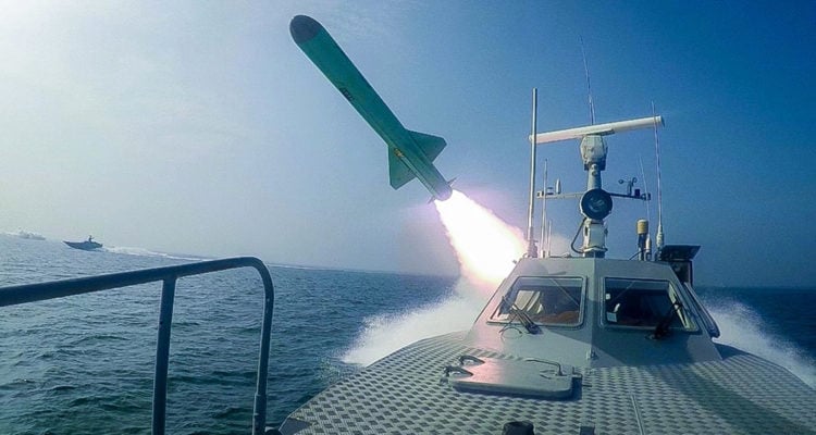 Iran launches underground ballistic missiles against mock US carrier