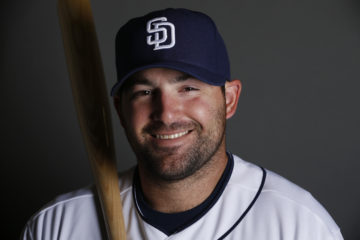 Cody Decker during his time playing for the San Diego Padres baseball team, on March 2, 2015. (AP Photo/John Locher)