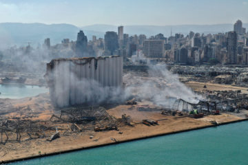 Aerial view of the damage