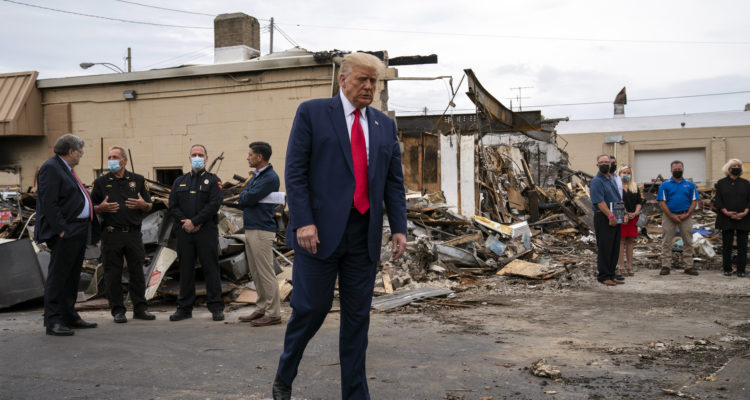 ‘Domestic terror’: Trump visits Kenosha ruins, backs law enforcement