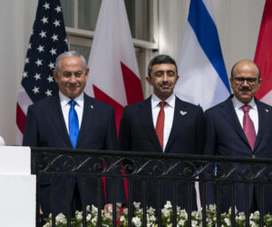 Benjamin Netanyahu, Khalid bin Ahmed Al Khalifa, Abdullah bin Zayed al-Nahyan