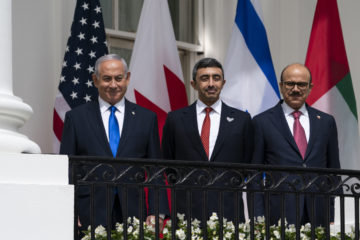 Benjamin Netanyahu, Khalid bin Ahmed Al Khalifa, Abdullah bin Zayed al-Nahyan