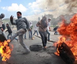 Clashes between Israeli border police and Palestinian demonstrators