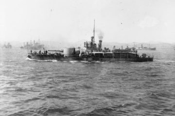 The British Monitor-class warship HMS M15