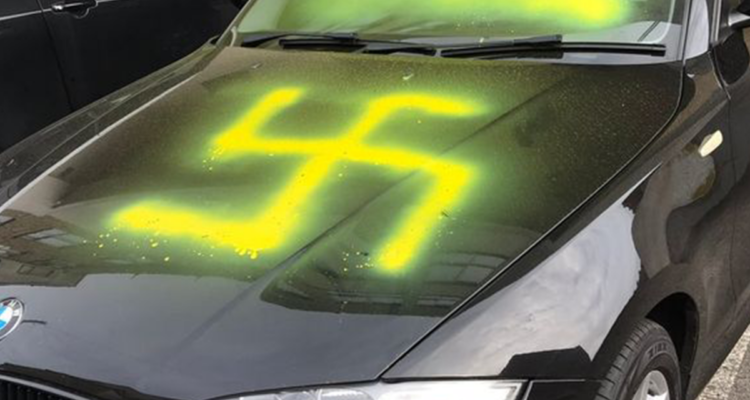 Israeli President Rivlin: Swastika painted on car in Britain ‘shocking’