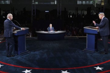 Donald Trump and Joe Biden at the first election debate