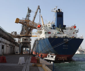 Ship in Haifa Port