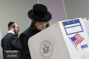 Orthodox Jewish man votes in New York