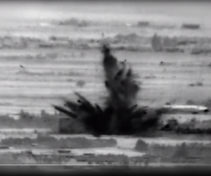 Operational footage of IAF airstrikes on military targets in Syria. (Twitter/IDF/Screenshot)