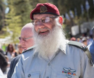 IDF Chief Rabbi, Eyal Karim, at a memorial ceremony at Mount Herzl Military Cemetery, March 5, 2017. (Flash90/Photo by Noam Revkin)