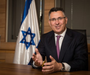 Likud parliament member Gideon Sa'ar poses for a picture at his office at the Knesset, the Israeli parliament in Jerusalem on November 27, 2019. (Flash90/Yonatan Sindel)