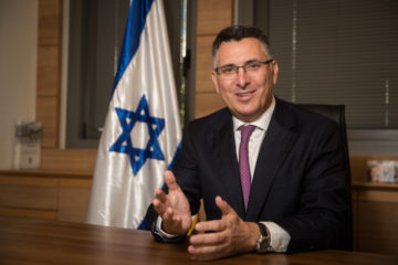 Likud parliament member Gideon Sa'ar poses for a picture at his office at the Knesset, the Israeli parliament in Jerusalem on November 27, 2019. (Flash90/Yonatan Sindel)