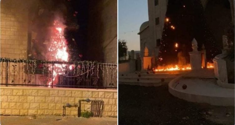 Arsonists torch Christmas trees in Israeli Arab city