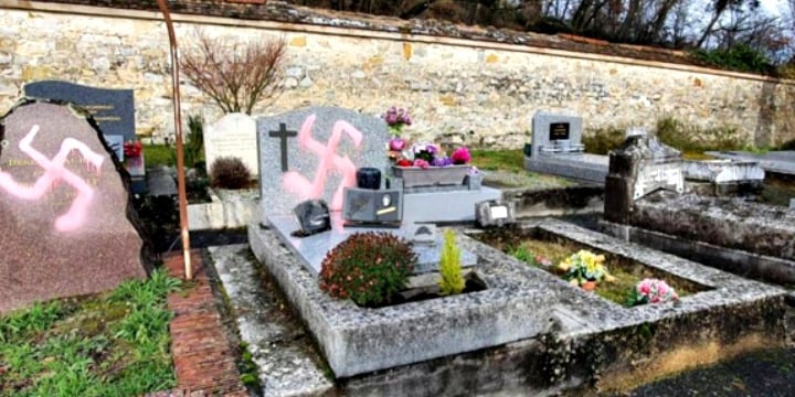 New twist on oldest hatred: Swastikas deface Christian headstones, but Jewish ones untouched