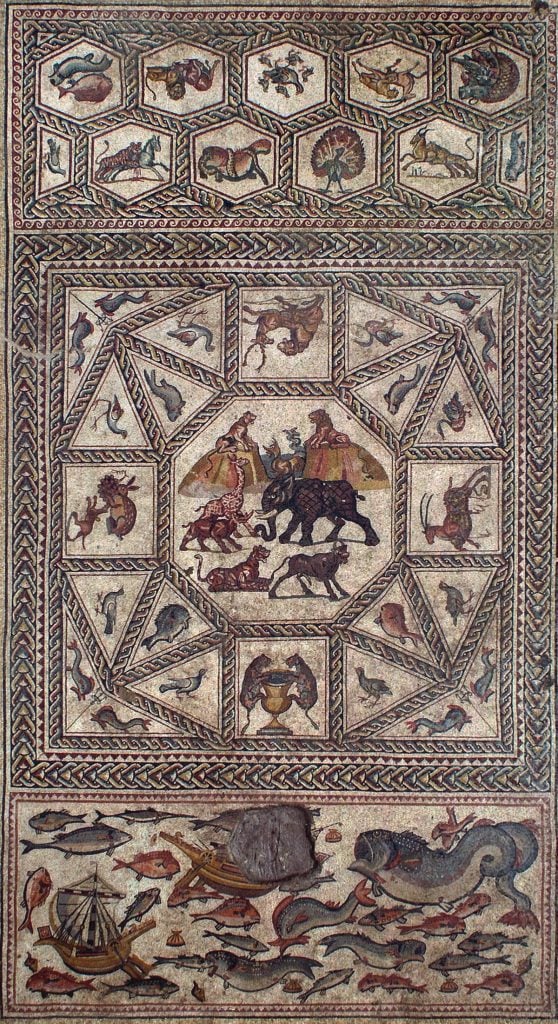 Ancient mosaic floor in the city of Lod (Israel Antiquities Authority)