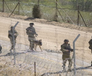 Israeli troops patrol